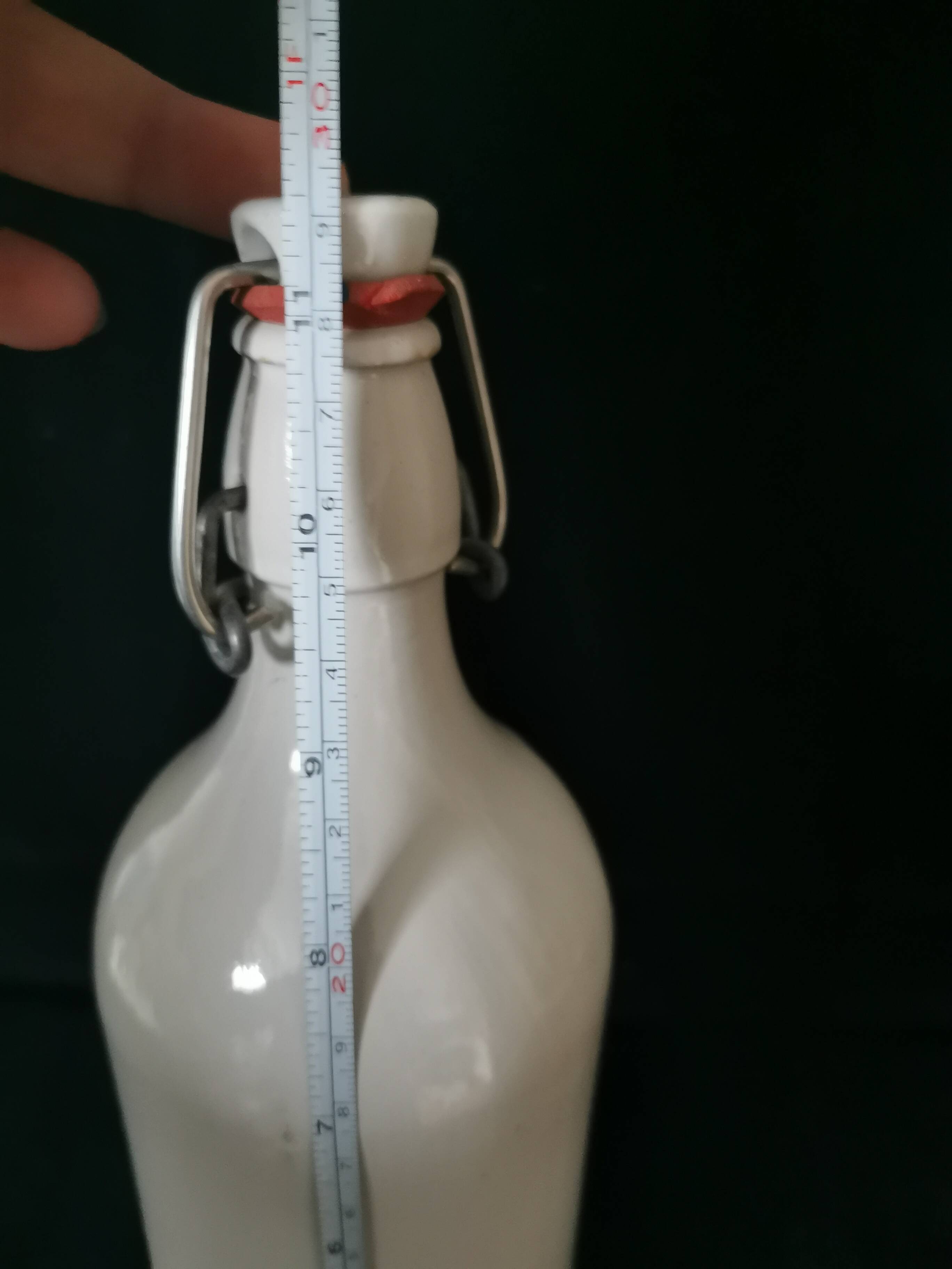 bottle, stoneware carafe, white ceramic, MKM