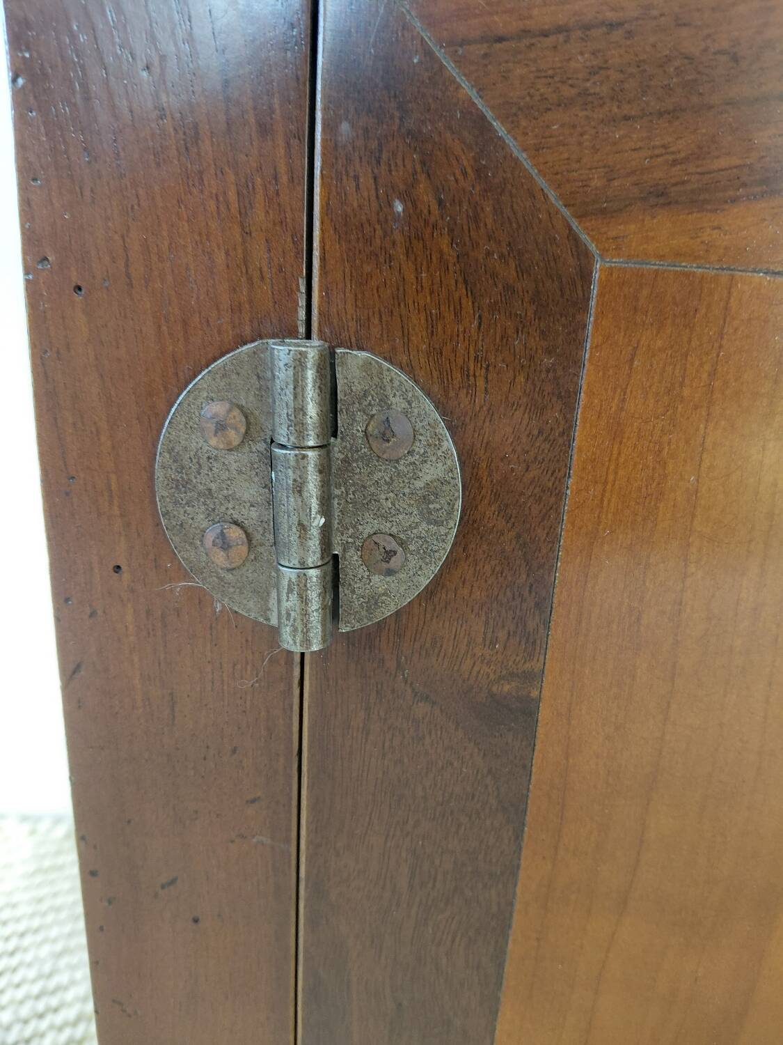 Small vintage Roche Bobois piece of furniture in Asian-style wood.