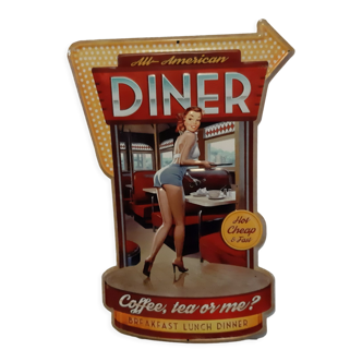 Plaque publicitaire en tole all american diner