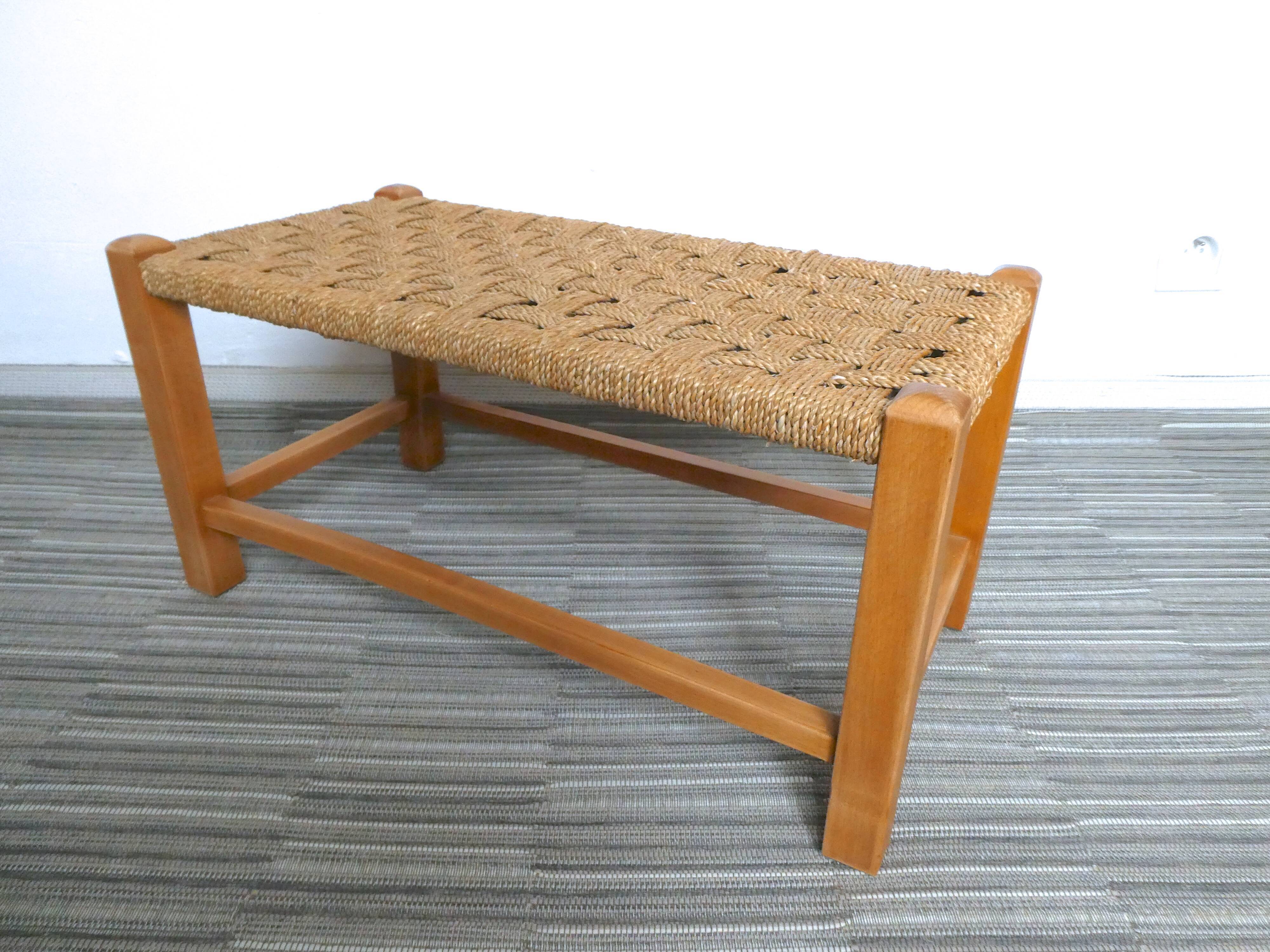Bohemian clear and seat wooden bench rope