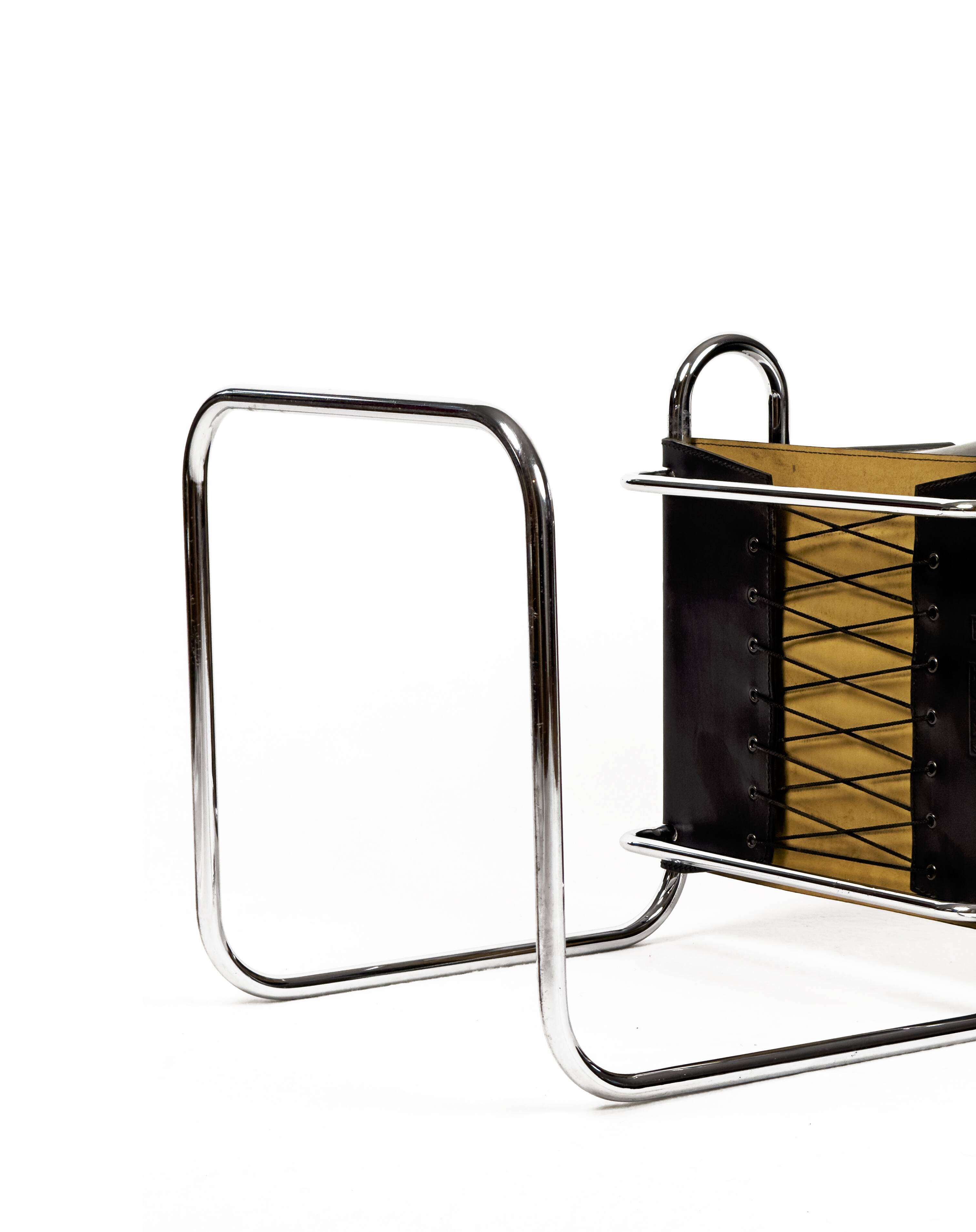 "Terrj" leather chair by Luigi Saccardo for Arrmet – Italy, 1970s