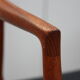 Vintage armchair in teak and black leather - Model 64 - Möller - Denmark '60's