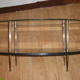 Marble and brass glass coffee table