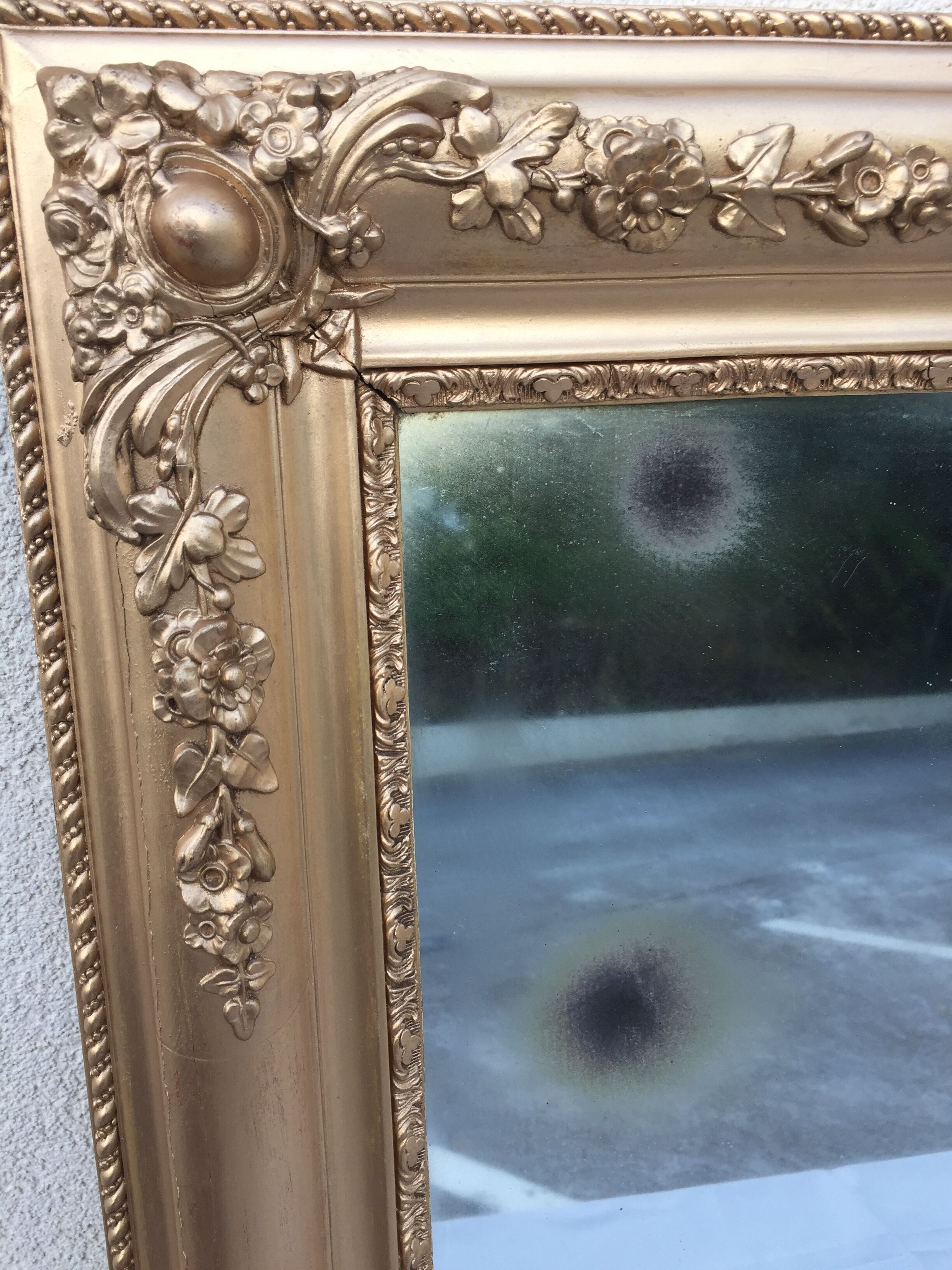 Large Mirror Baroque Wood Stucco Gilded Period XIXth Way Louis XV....