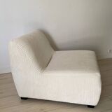 White corduroy armchair