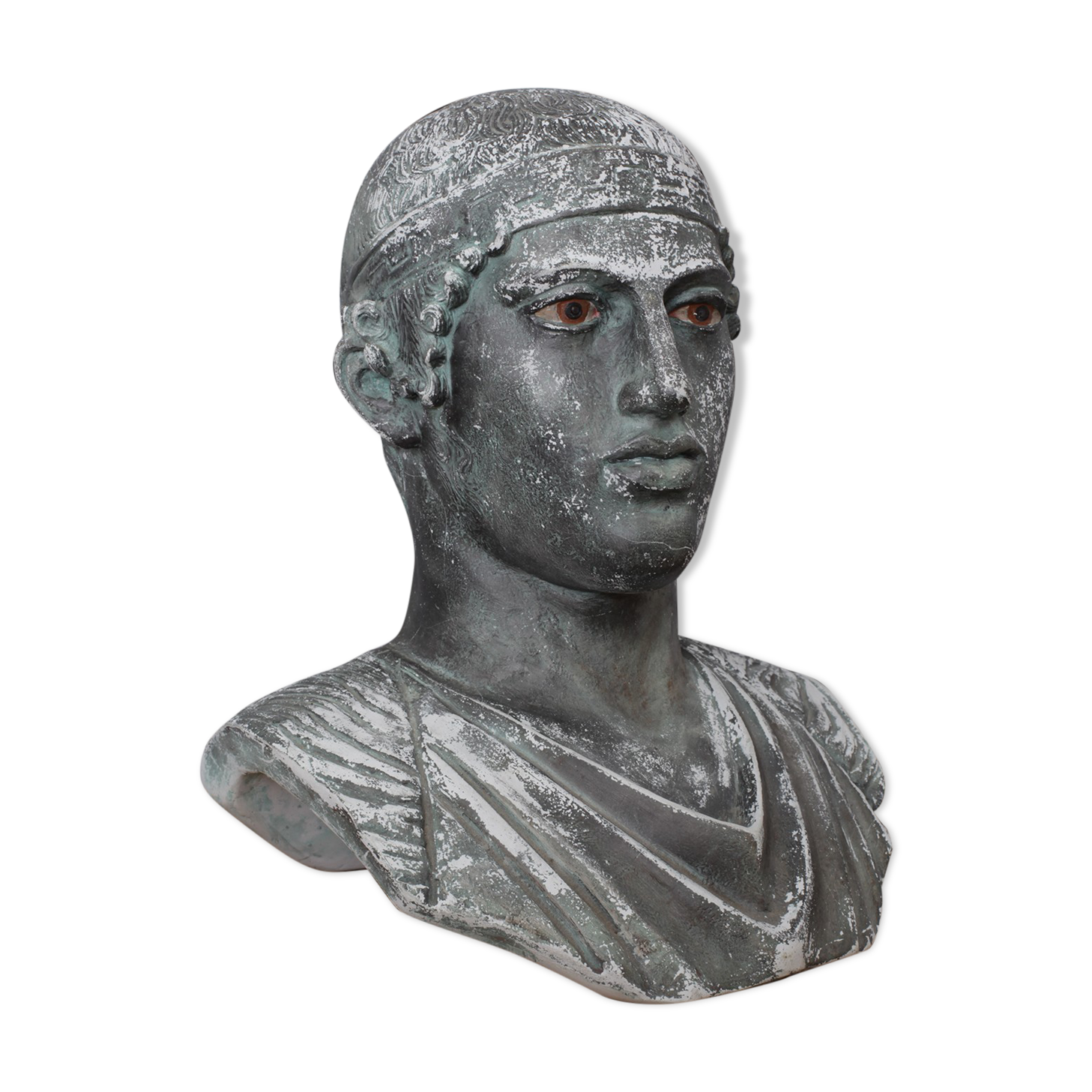 Sculpture head Roman bust in plaster