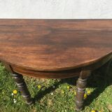 Console half moon beech and walnut