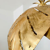 Gilded Italian Hollywood Regency palm leaf chandelier by Hans Kögl