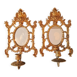 Pair of Louis XV Style Candle Mirror Sconces