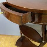 Mahogany bedside table with swan neck.