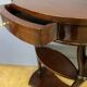 Mahogany bedside table with swan neck.