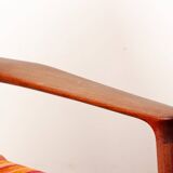 Pair of Danish armchairs in solid teak and fabric, Svend Aage Eriksen 1960.