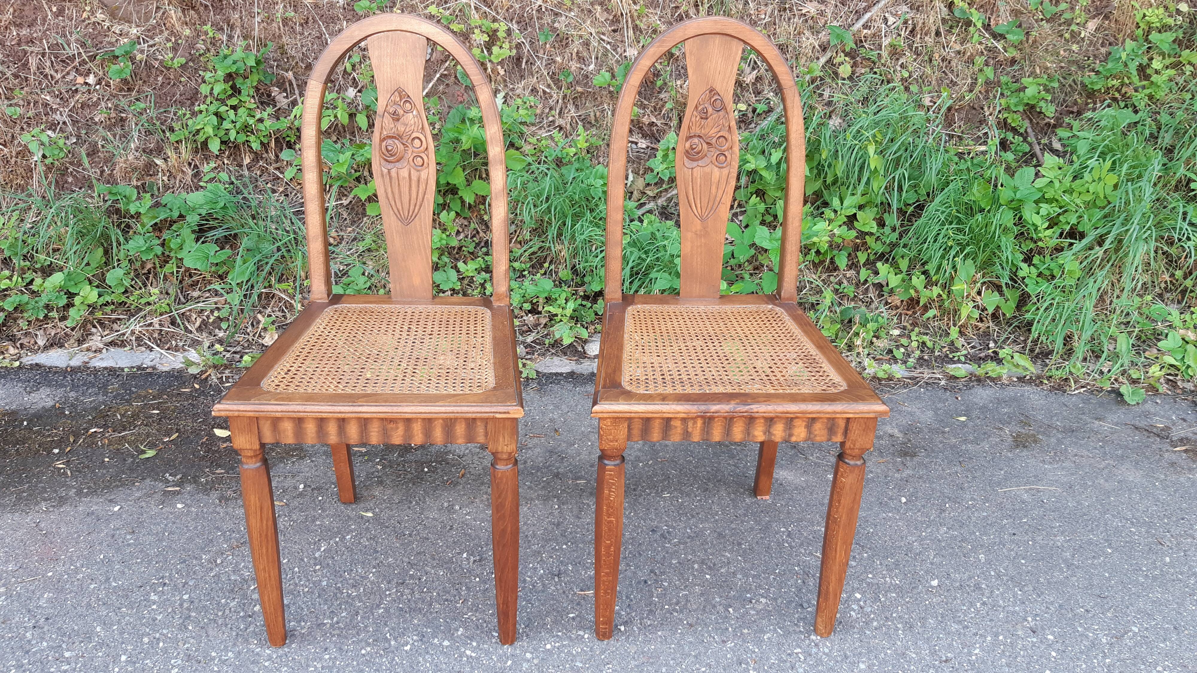 Art Deco oak chandy chairs 1930
