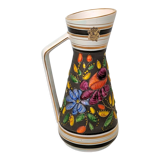 Vintage Henri Bequet Quaregnon hand painted ceramic vase (Belgium pottery 1960)