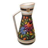 Vintage Henri Bequet Quaregnon hand painted ceramic vase (Belgium pottery 1960)