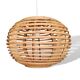 Portuguese mid century modern beige bamboo hanging lamp 1960s