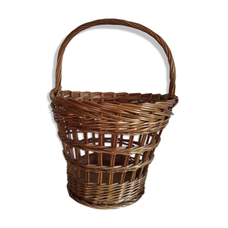 Basket with vintage wicker handle