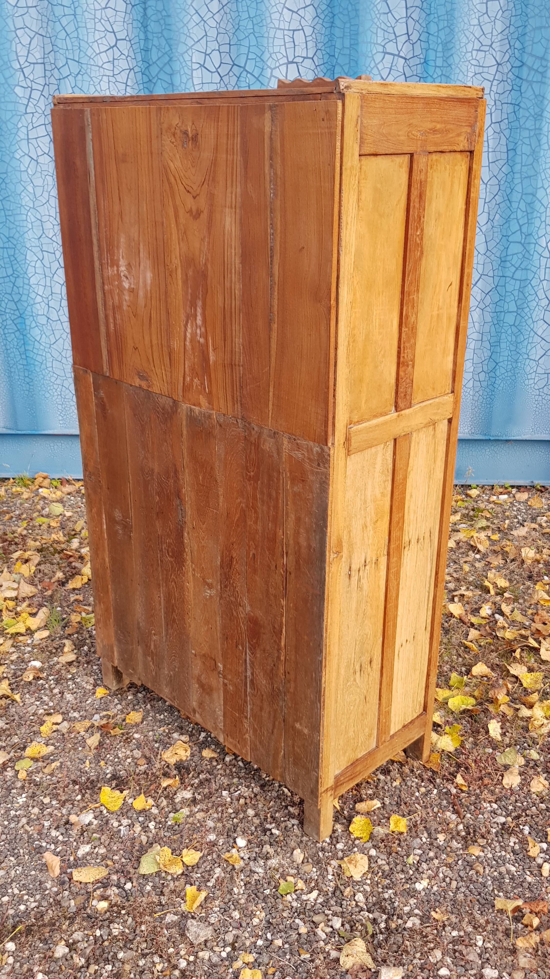 Old Art Deco radio cabinet in Burmese teak