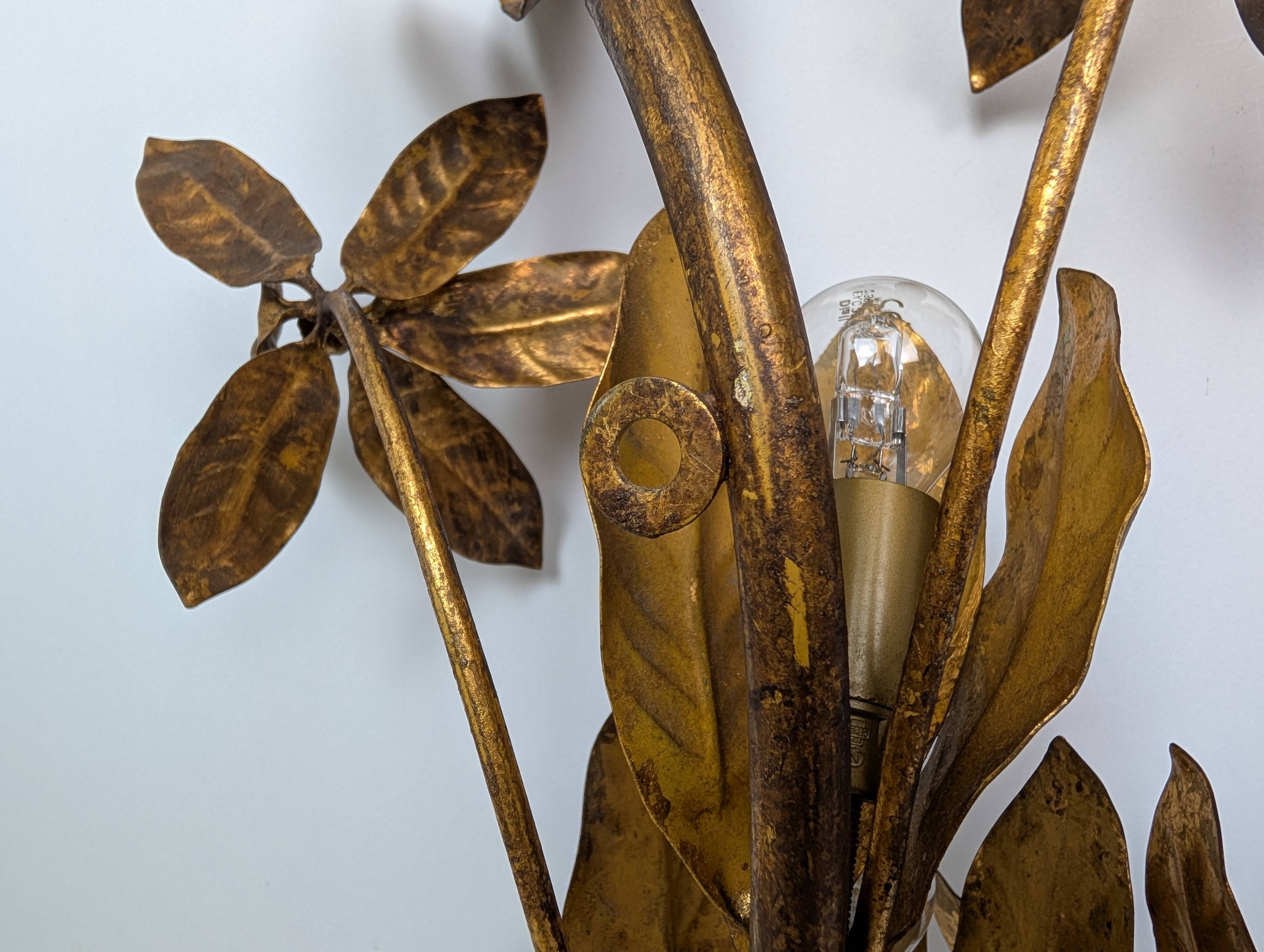 Golden leaf wall light 1970