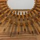 Miroir soleil 56 cm en bois effet bambou