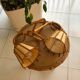 Pair rattan sconces