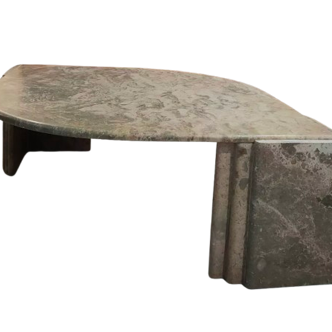 Marble coffee table, old pink water drop shape
