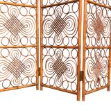 Vintage 1960s Curved Rattan Screen