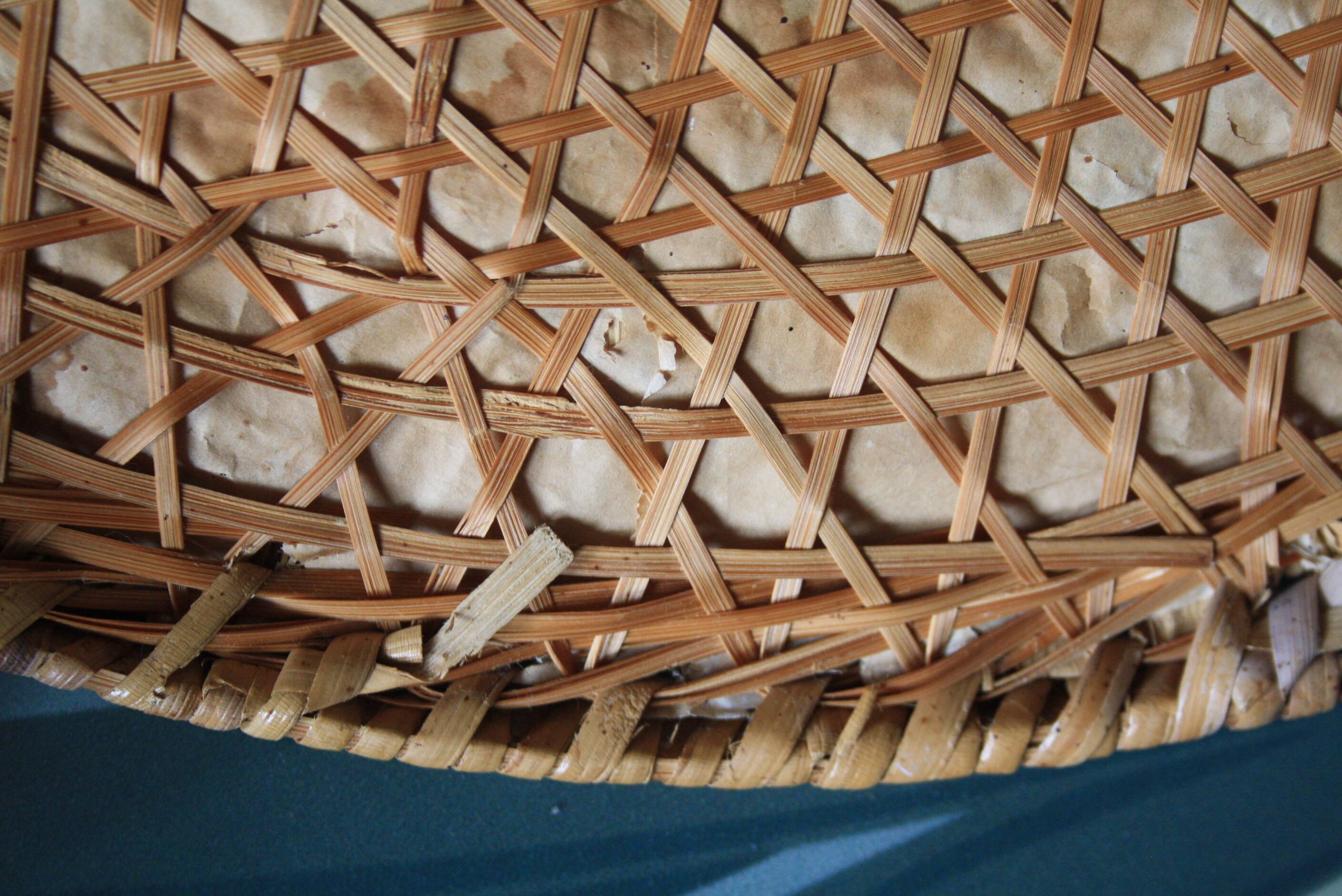 Chinese paper and rattan hat suspension