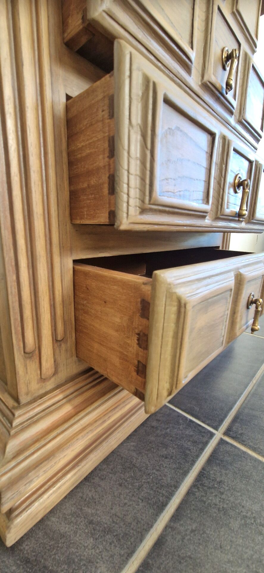 Oak and pine chest of drawers, 1950s.