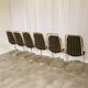 Set of 6 Vintage Gold Chrome Dining Chairs: Italian Mid-Century Design