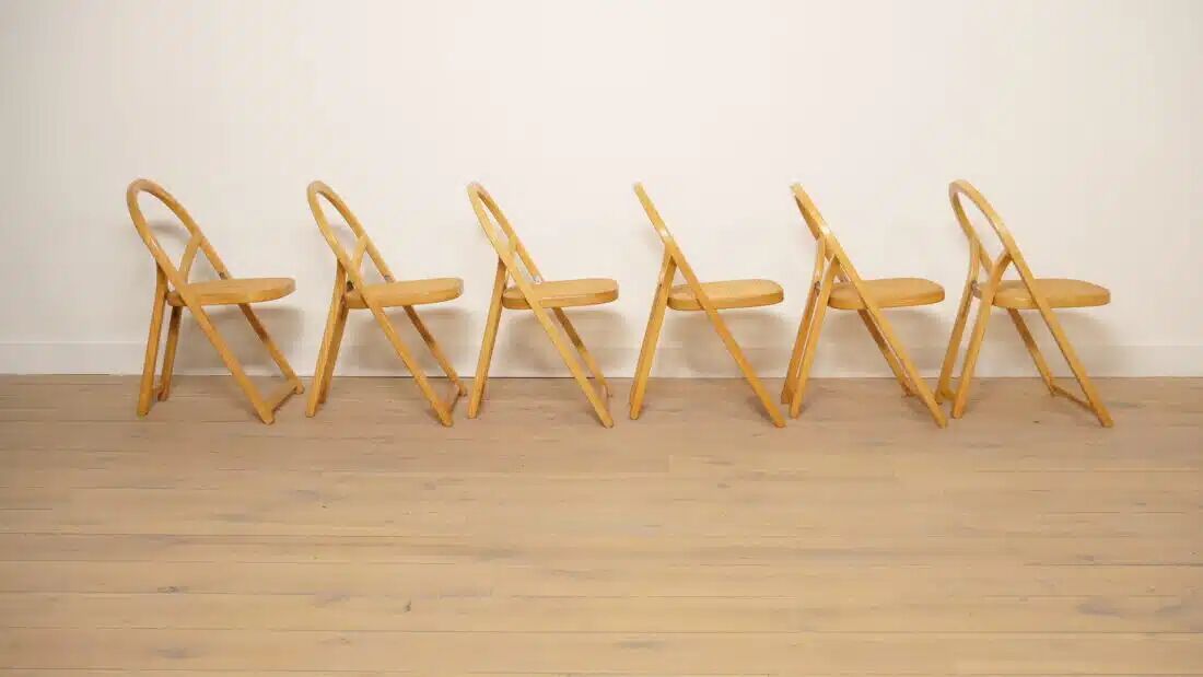 Set of 6 folding chairs | Arca | Gigi Sabadin for Crassevig