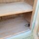 Top buffet glass doors 50s patinated almond green