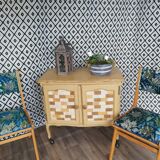 Pair of chairs 1960 jungle fabric