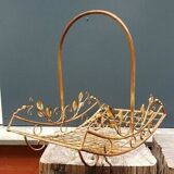 Wrought iron basket with handle large
