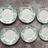 6 Longwy Ironstone Flat Plates, Richelieu Pattern