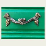 Vintage green oak chest of drawers from the 1960s.