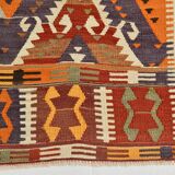 5x9 Geometric Style Vintage Kilim Rug,