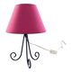 Lampe tripode en métal noir et coton rouge