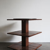 Gianfranco Frattini for Bernini italian wood leather swivel bookcase 1960s