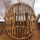 Old rattan picking basket vintage wood garden