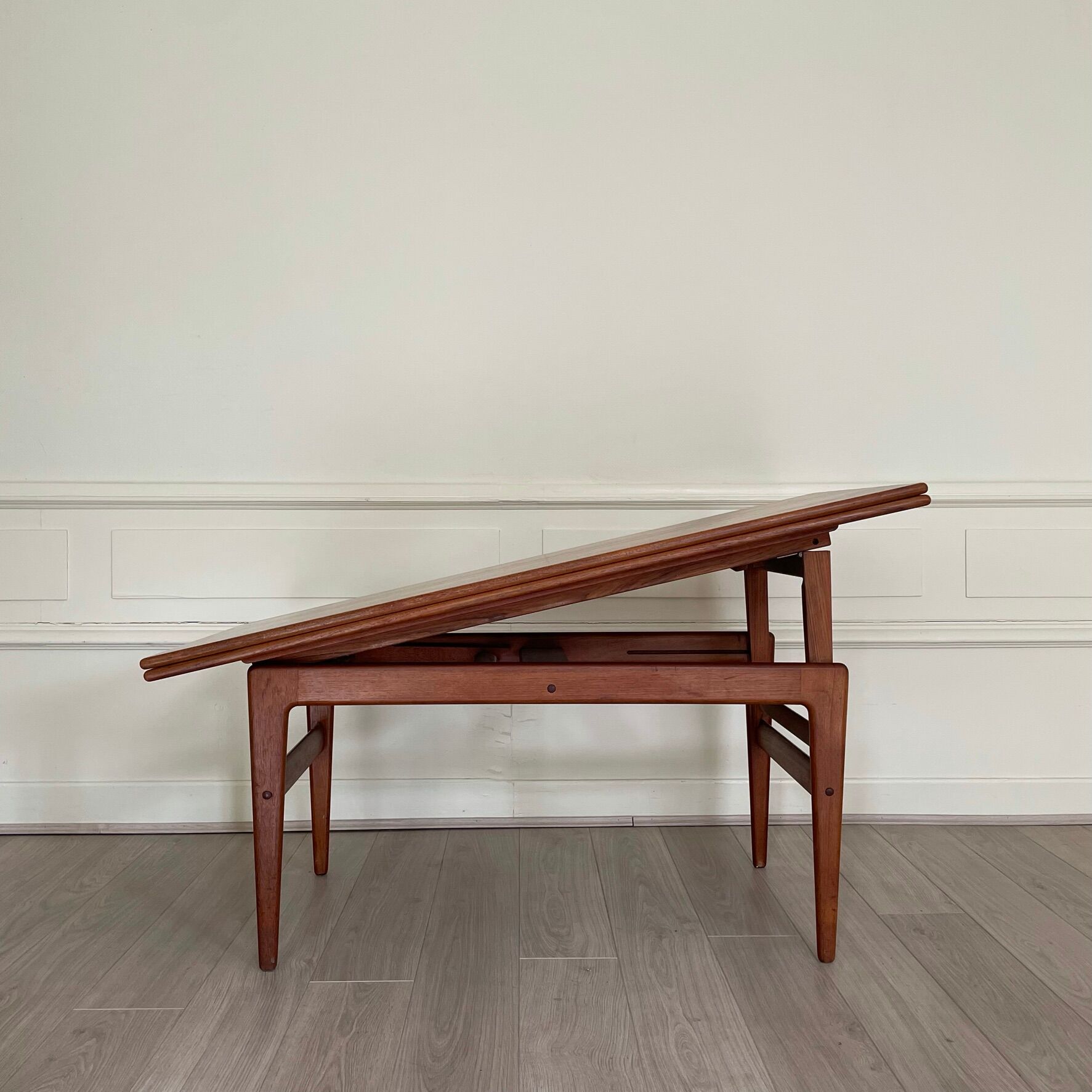 Coffee/Dining Table, elevator by Kai Kristiansen, teak, Denmark 1960