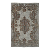 Overdyed Wool Vintage Handmade Carved Rug 172 cm x 273 cm