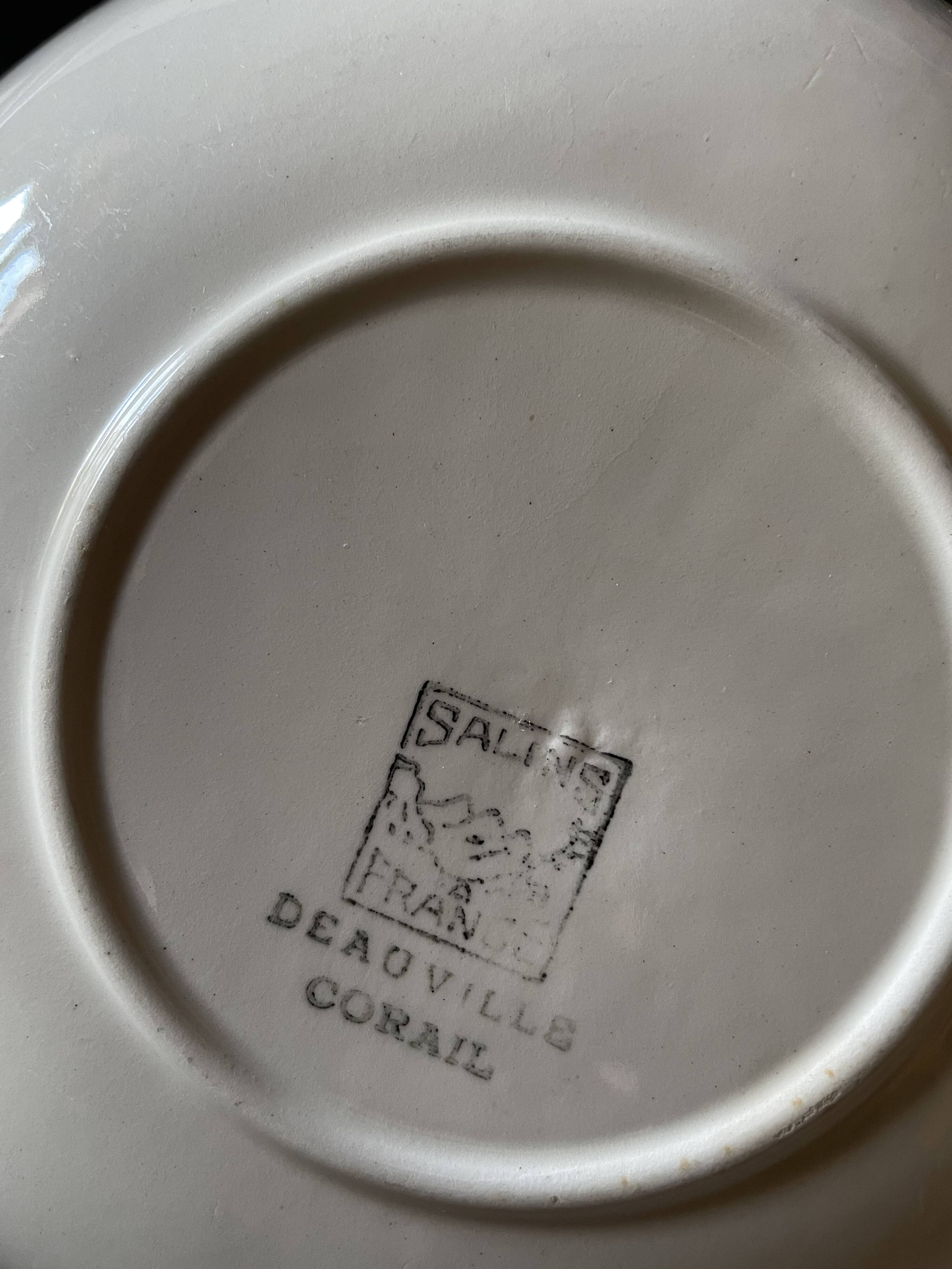 4 hollow plates Salins Deauville Corail
