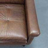 Mid-century Danish two-seat leather sofa by Svend Skipper, 1960s