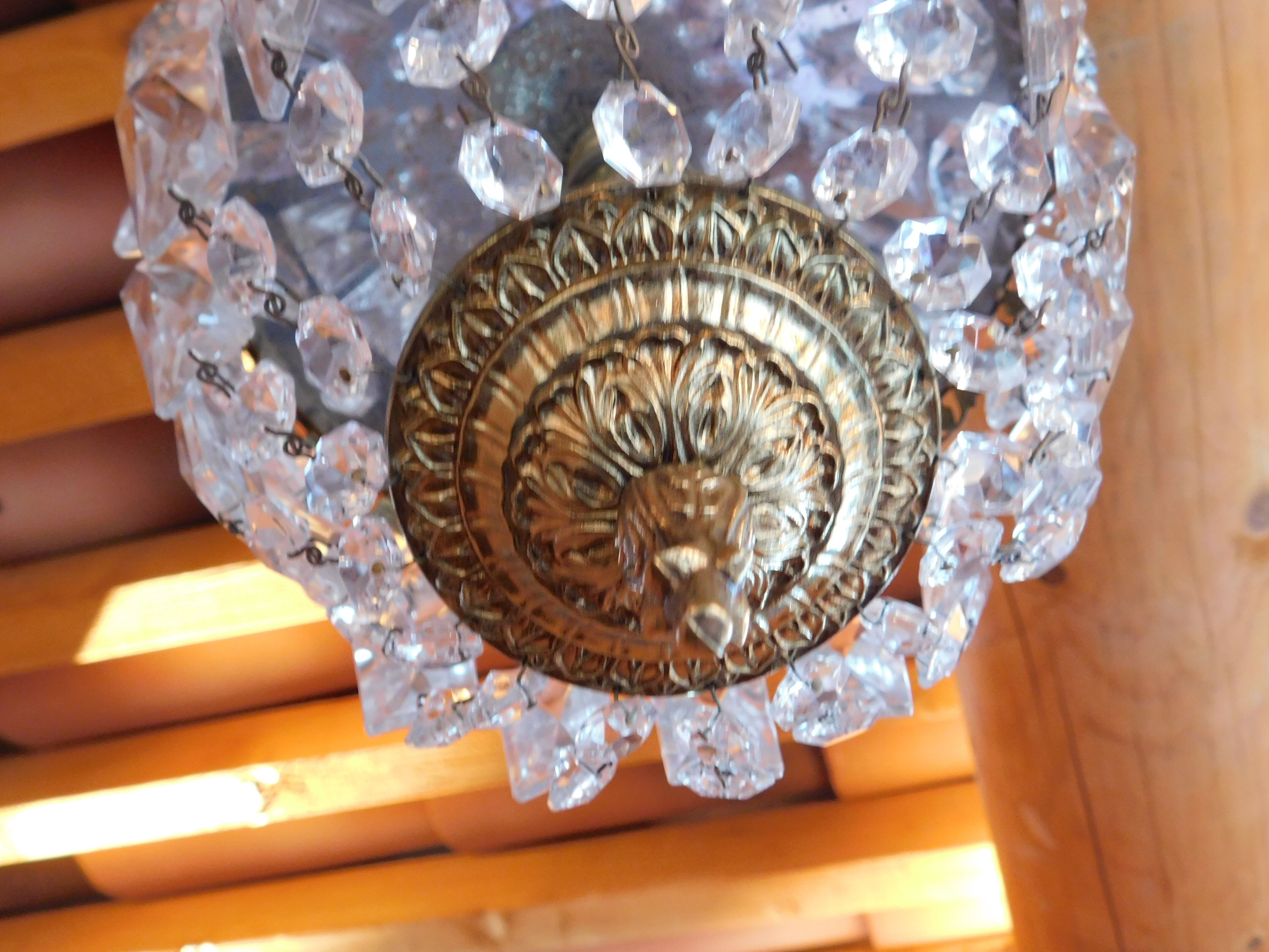 Lustre pampilles corbeille