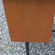 Vintage oak desk with a metallic base from the 1960s.