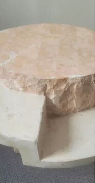 Brutalist round coffee table in Mactan stone by Magnussen PONTE