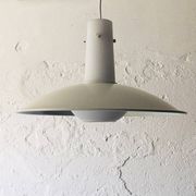 German opaline and metal pendant light, 1960s
