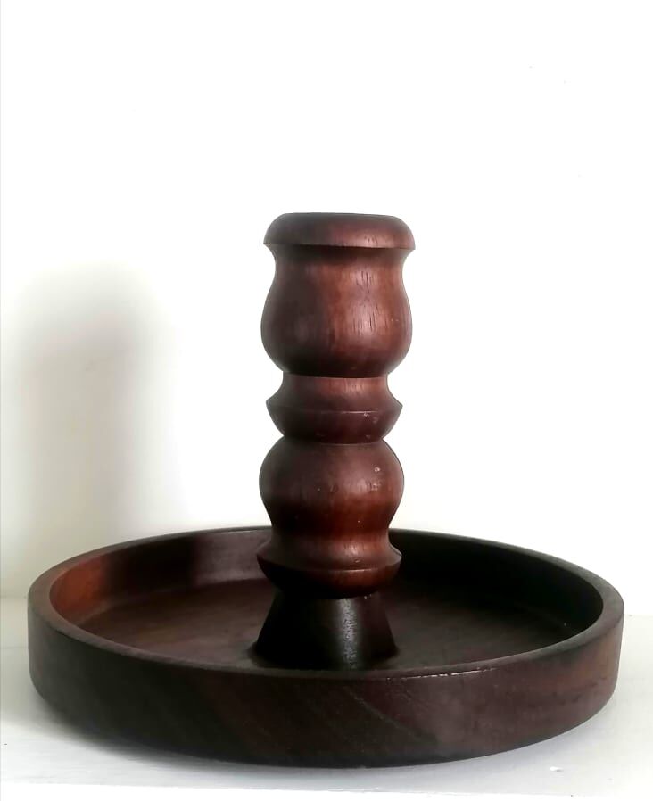 Vintage wooden candle holder