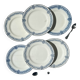 6 Petites Assiettes Terre de fer bleue Salins modèle Arbois Ennege